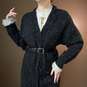 Elegant Black Knit Cardigan Sweater